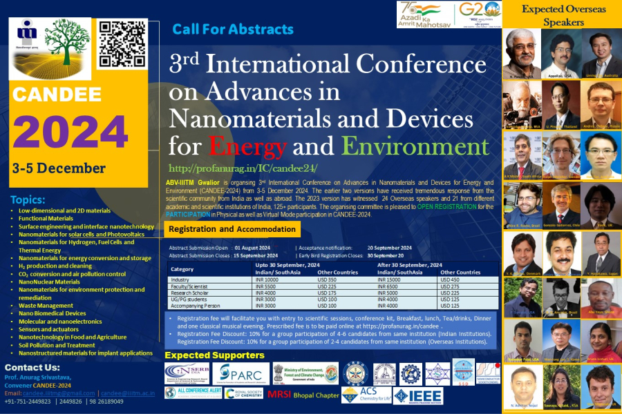 3rd International Conference on Advances in Nanomaterials and Devices for Energy and Environment (CANDEE-2024)