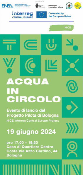 NiCE Interreg Central Europe Project  - Evento di lancio del progetto pilota di Bologna: acqua in circolo